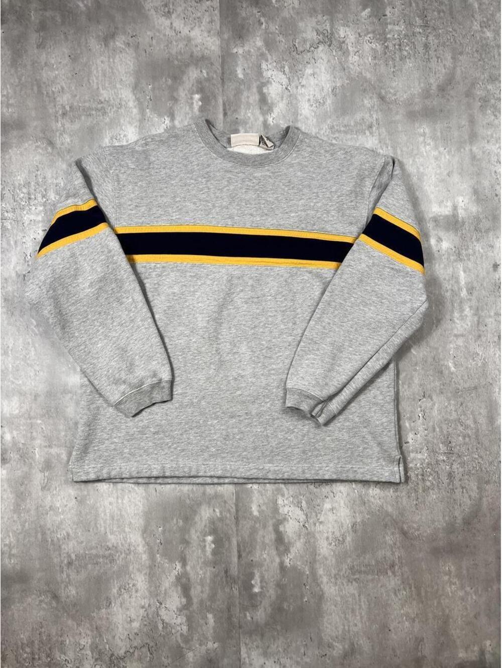 Y2K Aeropostale Stripe Sweatshirt Grey Crewneck Long Sleeve Casual Preppy